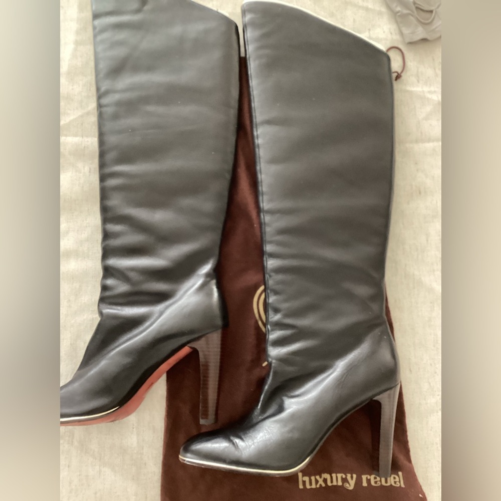 Luxury Rebel Black Heeled Boots